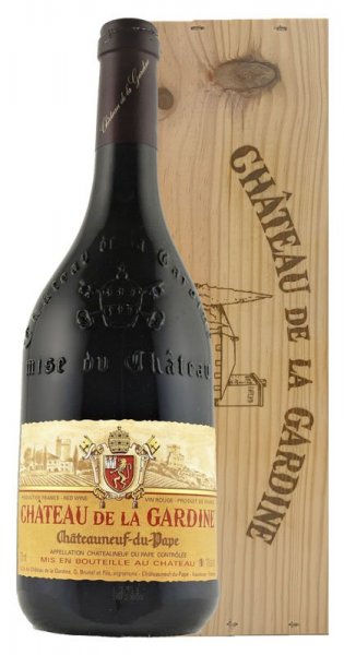 Вино Chateau de la Gardine, Chateauneuf-du-Pape AOC, wooden box, 2019