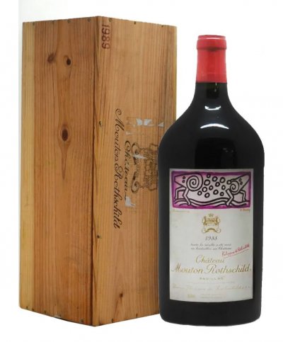 Вино Chateau Mouton Rothschild Pauillac AOC Premier Grand Cru Classe 1988, wooden box, 5 л