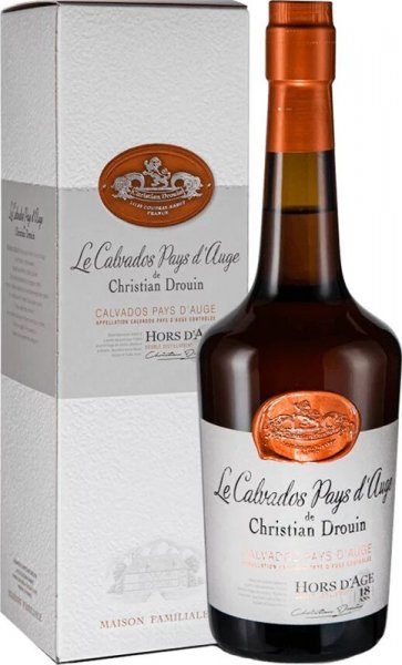 Кальвадос Christian Drouin, Calvados Pays d'Auge Hors d'Age 18 Ans, gift box, 0.7 л