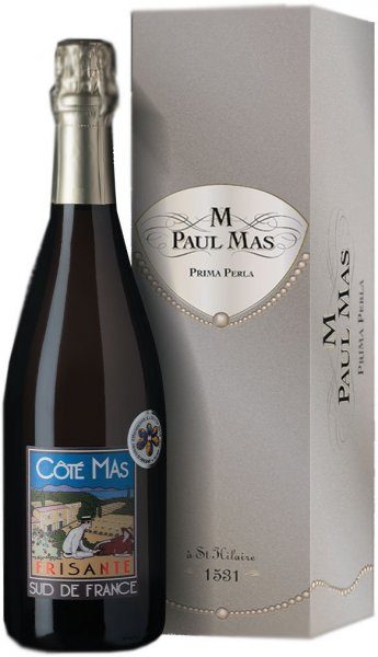 Игристое вино "Cote Mas" Frisante Blanc de Blancs Brut, Pays d'Oc IGP, gift box