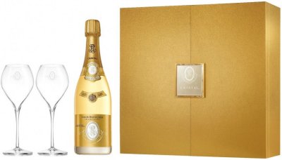 Набор "Cristal" Champagne AOC, 2012 gift set with 2 glasses