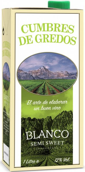 Вино "Cumbres de Gredos" Blanco Semi Sweet, Tetra Pak, 1 л