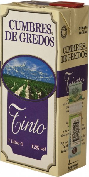 Вино "Cumbres de Gredos" Red Dry, Tetra Pak, 1 л