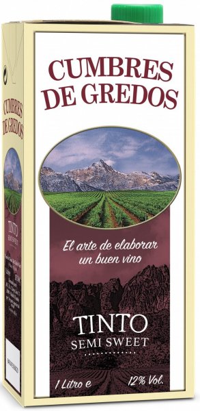 Вино "Cumbres de Gredos" Red Semi Sweet, Tetra Pak, 1 л