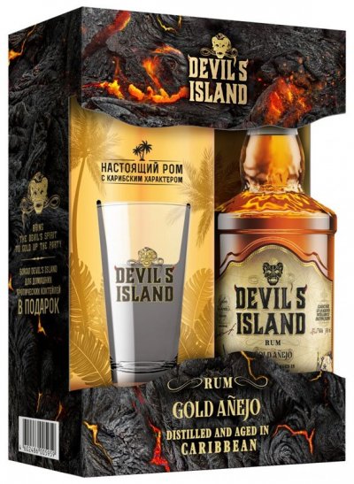 Набор "Devil's Island" Gold Anejo, gift box with glass