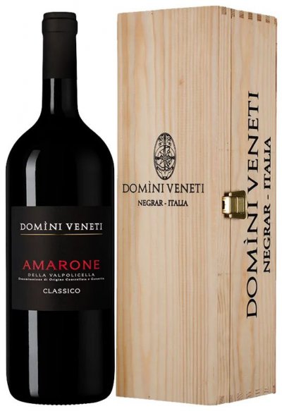 Вино "Domini Veneti" Amarone della Valpolicella Classico DOC, 2020, wooden box, 1.5 л