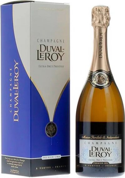 Шампанское Duval-Leroy, Extra-Brut Prestige Premier Cru, Champagne AOC, gift box