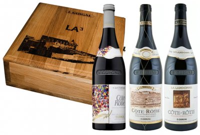 Набор E. Guigal, Cote-Rotie, "La Landonne" 2009 & "La Mouline" 2010 & "La Turque" 2009, wooden box