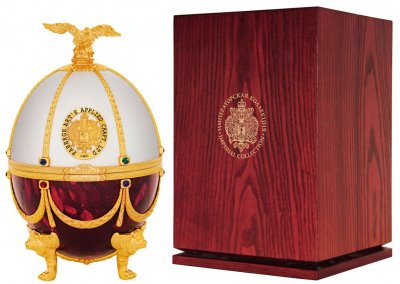 Набор "Императорская Коллекция" в футляре в форме яйца Фаберже, Жемчуг-Рубин, в деревянной коробке