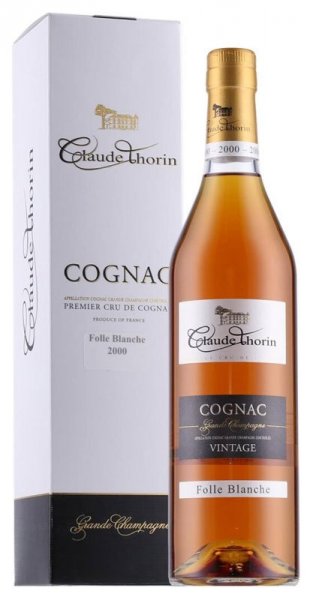 Коньяк "Claude Thorin" Folle Blanche Vintage, Cognac Grande Champagne AOC, 2000, gift box, 0.7 л