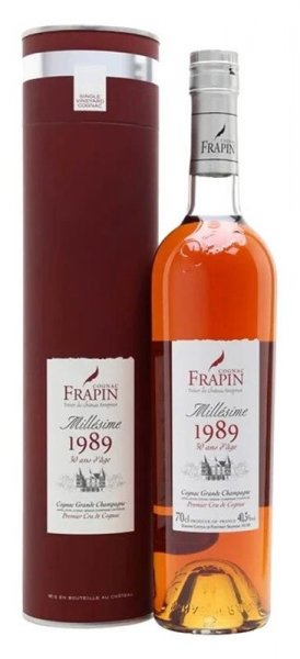 Коньяк "Frapin" Millesime (40,3%), Cognac Grand Champagne AOC, 1989, gift tube, 0.7 л
