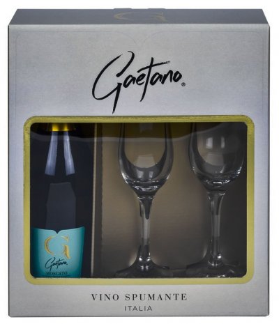 Набор "Gaetano" Moscato, gift set with 2 glasses