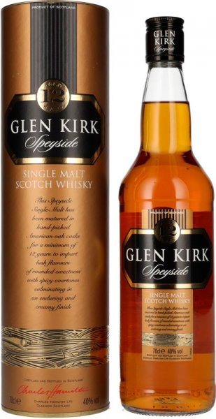 Виски "Glen Kirk" Speyside 12 Years Old, in tube, 0.7 л
