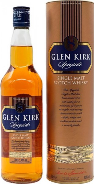Виски "Glen Kirk" Speyside 8 Years Old, in tube, 0.7 л