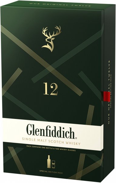 Набор "Glenfiddich" 12 Years Old, gift box with 2 glasses
