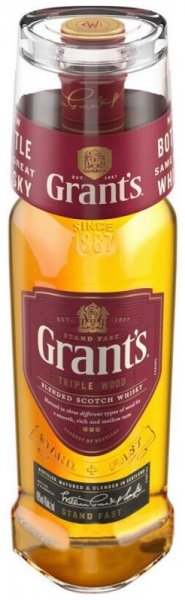 Виски "Grant's" Triple Wood 3 Years Old, with glass, 1 л