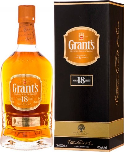 Виски "Grant's" Rare Old, Aged 18 Years, gift tube, 0.75 л