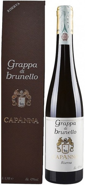 Граппа Capanna, Grappa di Brunello Riserva, gift box, 0.7 л