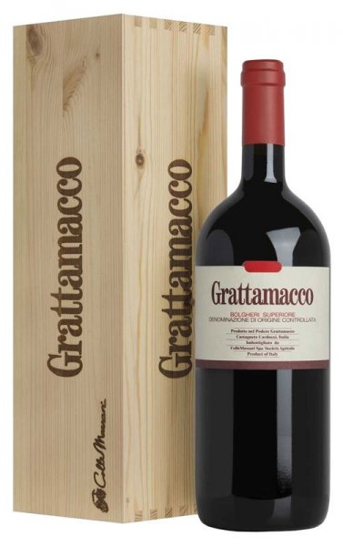 Вино "Grattamacco" Bolgheri Rosso Superiore DOC, 2019, wooden box, 1.5 л