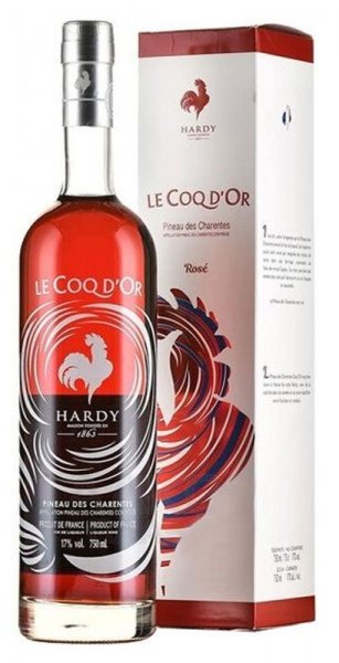 Вино Hardy, "Le Coq d'Or" Rose, Pineau des Charentes AOC, gift box