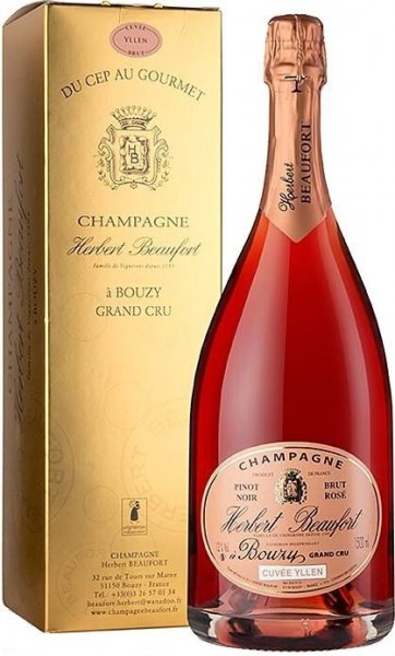 Шампанское Herbert Beaufort, "Cuvee Yllen" Brut Rose, Bouzy Grand Cru, gift box, 1.5 л