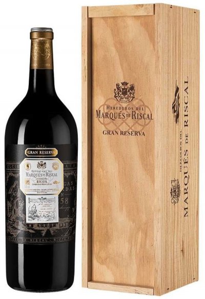 Вино "Herederos del Marques de Riscal" Rioja DOC Gran Reserva, 2016, wooden box, 1.5 л