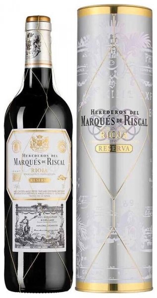 Вино "Herederos del Marques de Riscal" Reserva, Rioja DOC, 2019, gift box