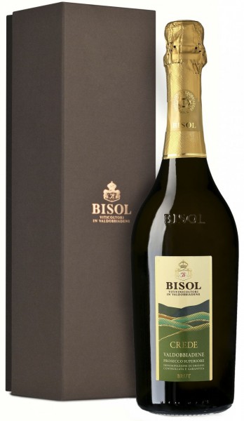 Игристое вино Bisol, "Crede", Prosecco di Valdobbiadene Superiore DOCG, 2014, gift box