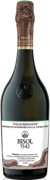Игристое вино Bisol, "Molera" Valdobbiadene Prosecco Superiore DOCG Extra Dry, 2020