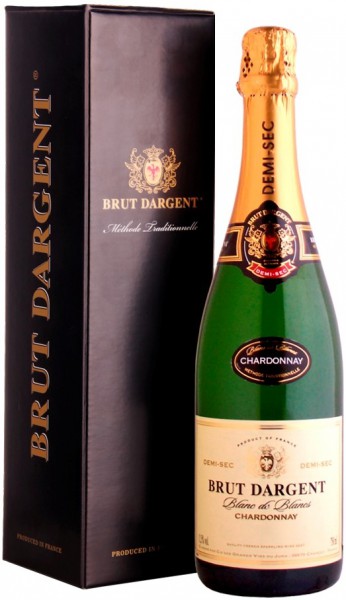 Игристое вино "Brut Dargent" Blanc de Blanc Chardonnay Demi Sec, 2013, gift box