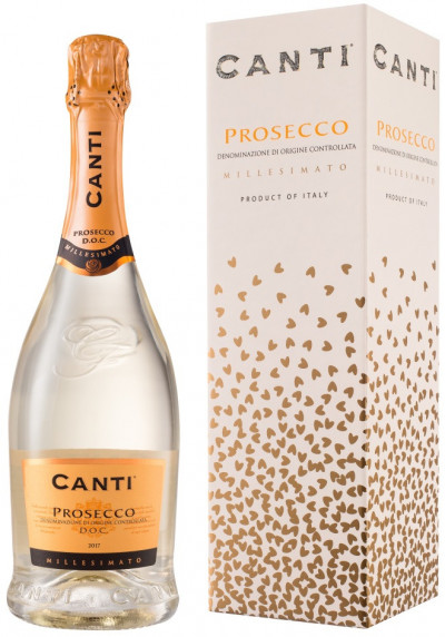 Игристое вино Canti, Prosecco, 2017, gift box "Romantic"