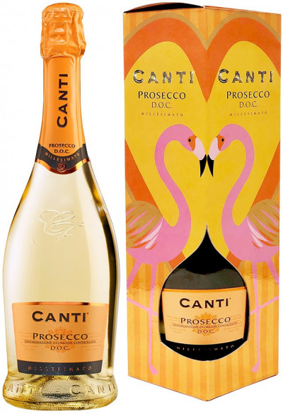 Игристое вино Canti, Prosecco, 2018, gift box "Romantic"