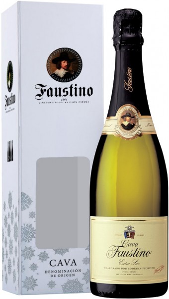 Игристое вино Cava Faustino, Extra Seco, gift box