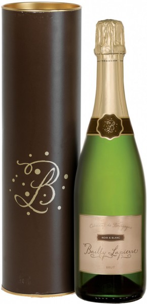 Игристое вино Cave de Bailly, Bailly-Lapierre "Noir & Blanc" Brut, Cremant De Bourgogne AOC, gift box
