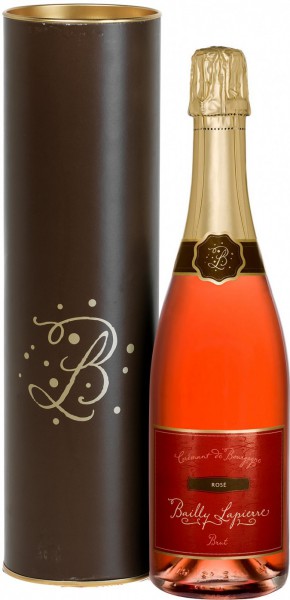 Игристое вино Cave de Bailly, "Bailly-Lapierre" Rose Brut, Cremant De Bourgogne AOC, gift box