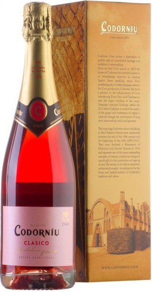 Игристое вино "Codorniu" Clasico Brut Rose, gift box