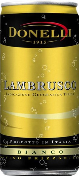 Игристое вино Donelli, Lambrusco dell'Emilia IGT Bianco, in can, 0.2 л