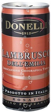 Игристое вино Donelli, Lambrusco dell’Emilia IGT Rosato, in can, 200 мл