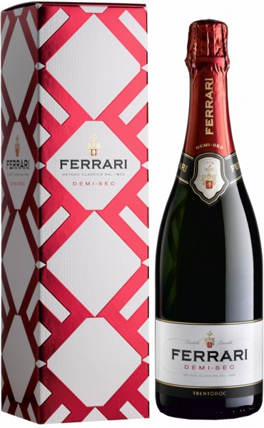 Игристое вино Ferrari Demi Sec, Trento DOC, gift box