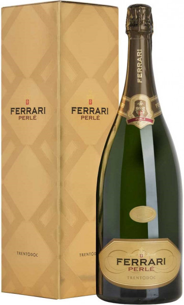 Игристое вино Ferrari, "Perle" Brut, 2010, Trento DOC, gift box, 1.5 л