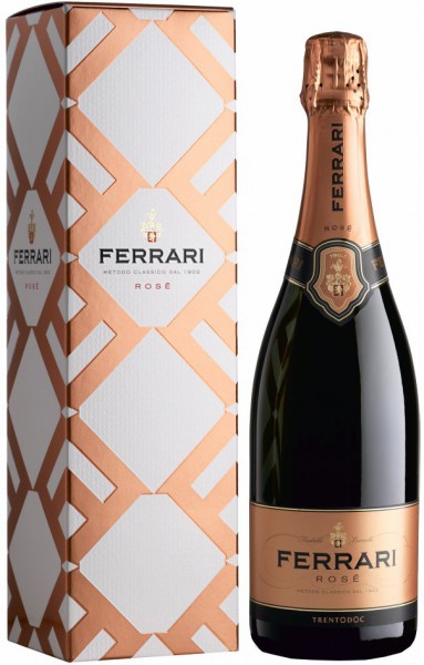 Игристое вино Ferrari Rose Brut, Trento DOC, gift box
