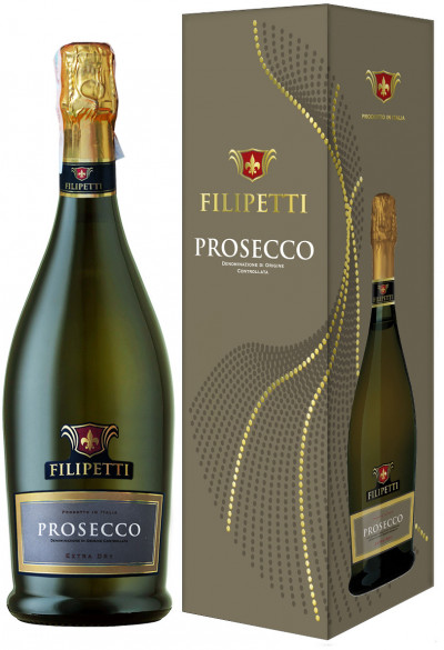 Игристое вино "Filipetti" Prosecco DOC Extra Dry, gift box