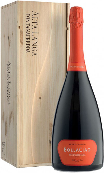 Игристое вино Fontanafredda, "Bolla Ciao", Alta Langa DOCG, 2010, wooden box, 1.5 л