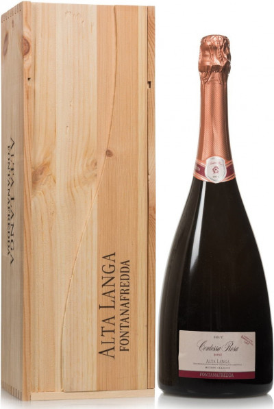 Игристое вино Fontanafredda, "Contessa Rosa" Rose, Alta Langa DOCG, 2011, wooden box, 1.5 л