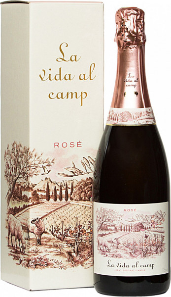 Игристое вино La Vida al Camp, Cava Brut Rose, 2015, gift box