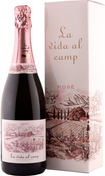 Игристое вино La Vida al Camp, Cava Brut Rose, in gift box