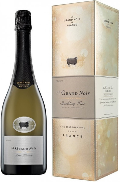 Игристое вино "Le Grand Noir" Brut Reserve, Languedoc AOP, gift box