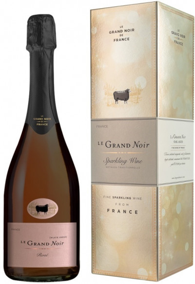 Игристое вино "Le Grand Noir" Rose Brut Reserve, Languedoc AOP, gift box