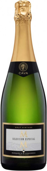 Игристое вино Marques de la Concordia, "MM" Seleccion Especial Brut, Cava DO, 2015