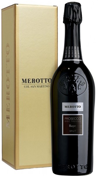 Игристое вино Merotto, "Raye" Brut, Prosecco DOC Treviso, gift box